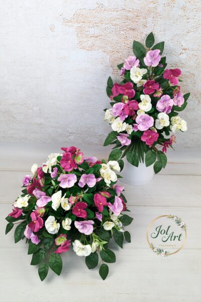 KOMPLET BRATKI: KOMPOZYCJA NA PŁYTĘ Z BUKIETEM DO WAZONU NA CMENTARZ