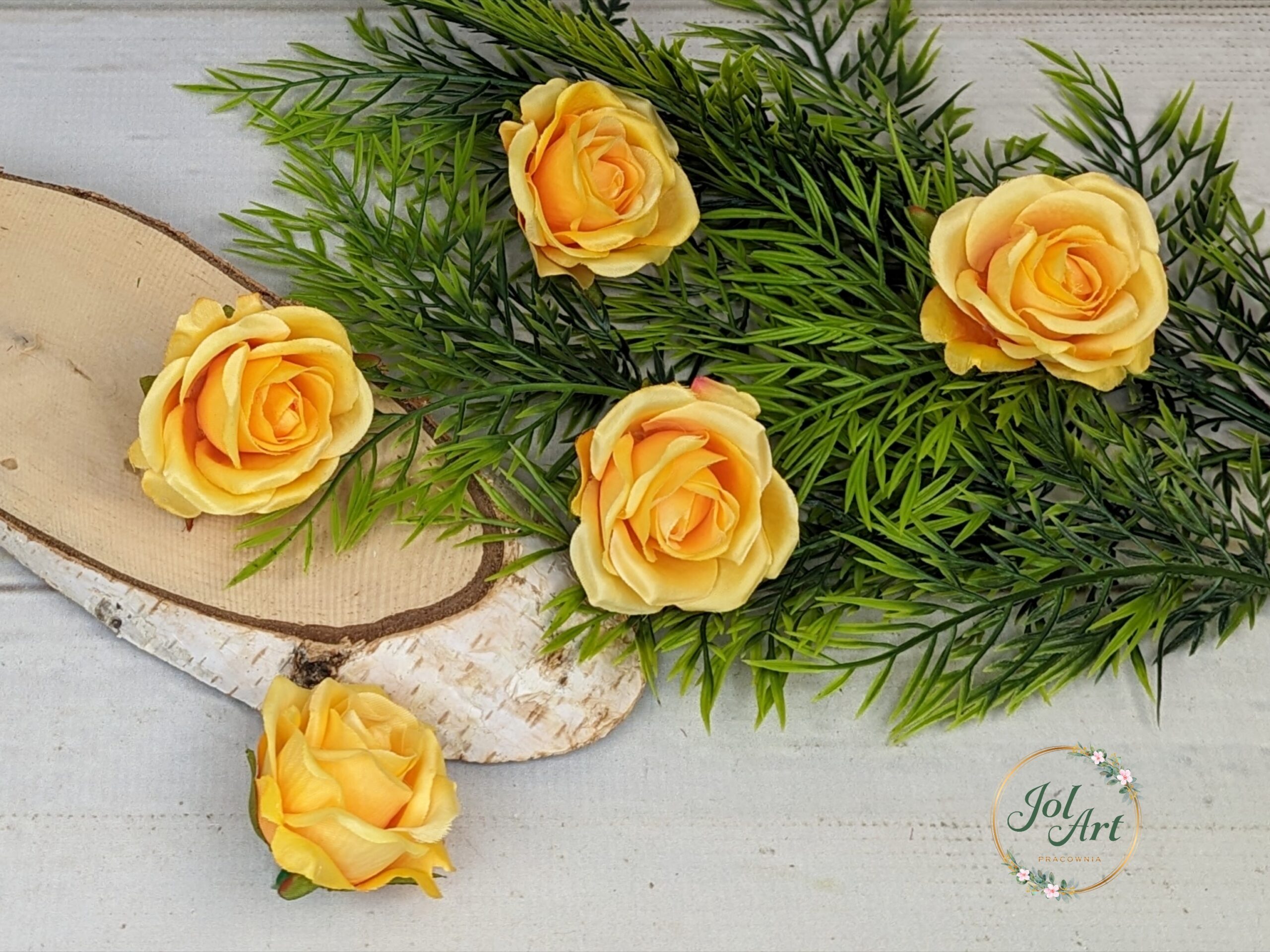 Róża wyrobowa mini ART211 GOLD YELLOW 24 sztuki